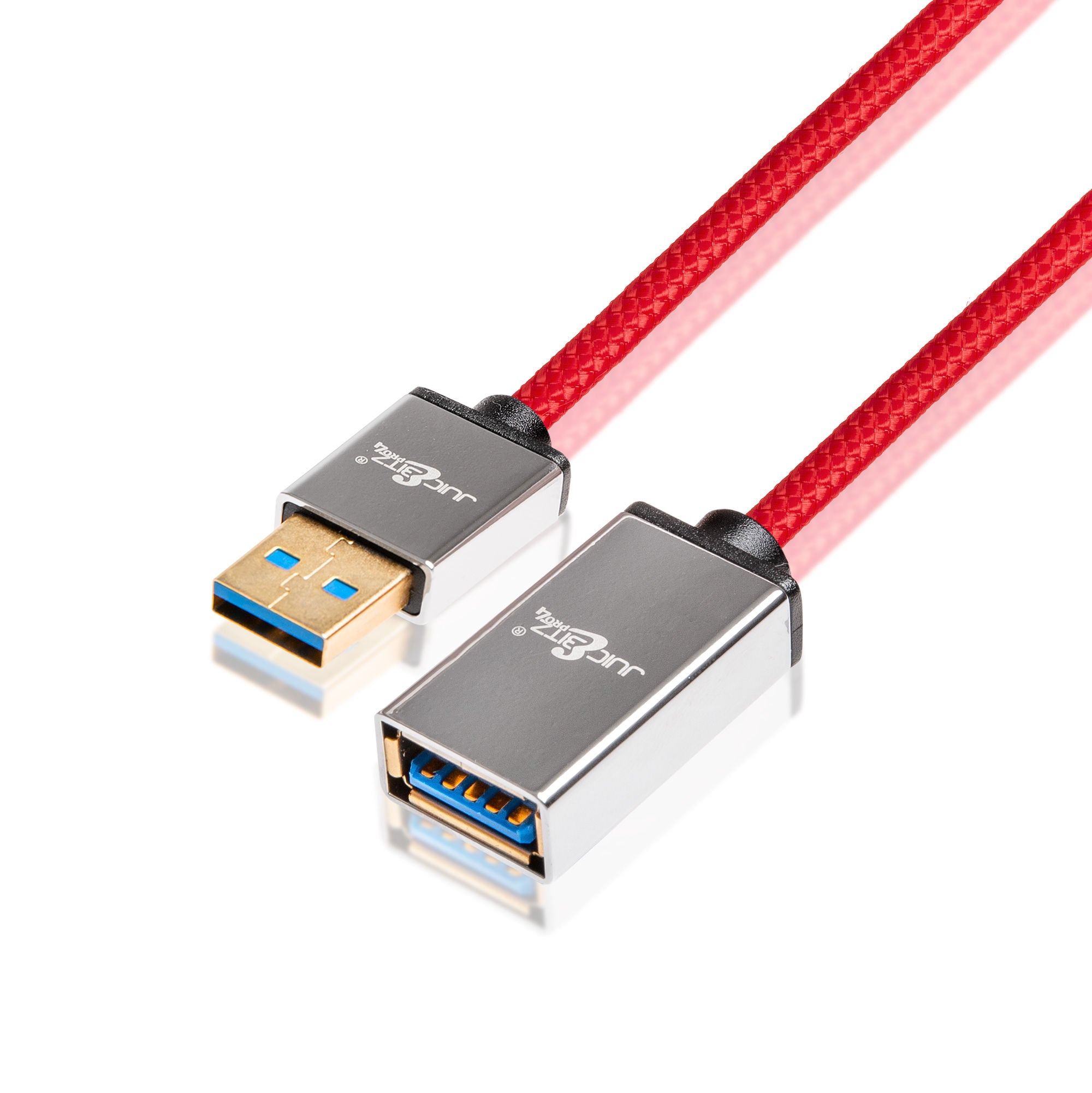 PRO Series Braided Superspeed Male to Female USB3.0 Extension Cable - Red