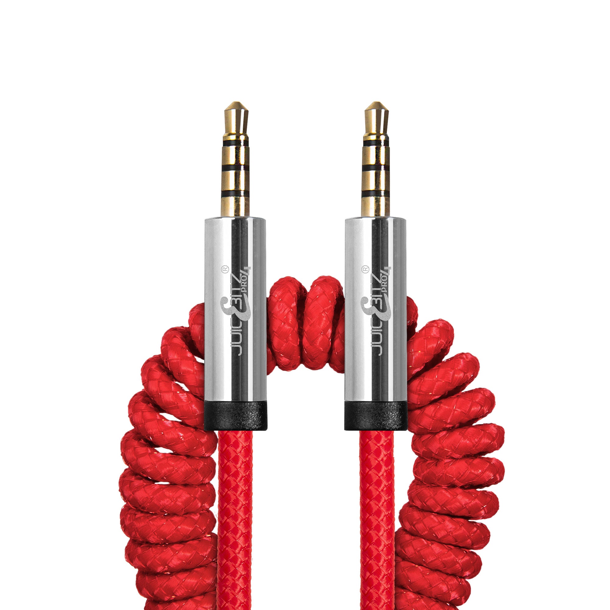 PRO Series 3.5mm to 3.5mm Braided Coiled Retractable Stereo Jack Aux Lead