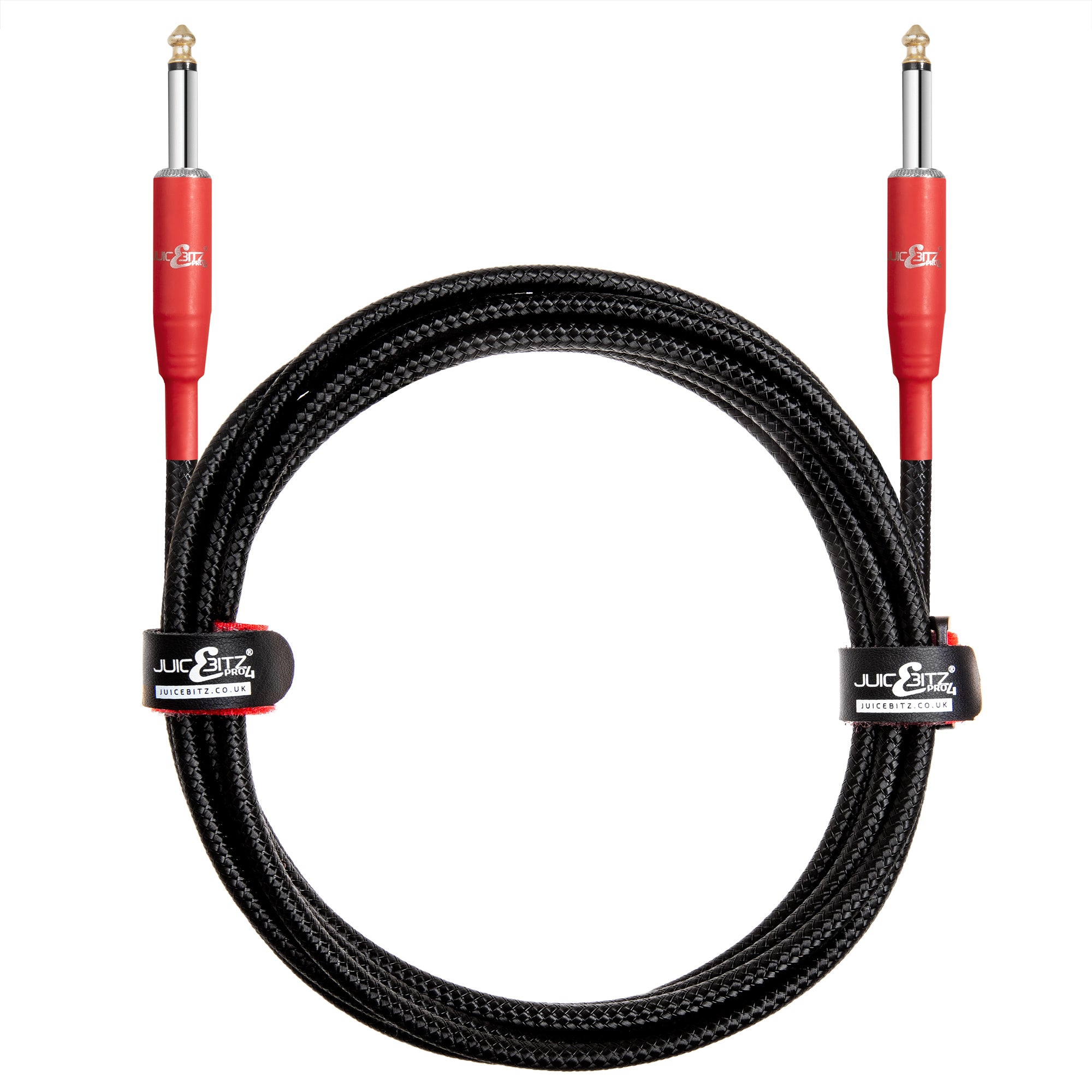 PRO Series Braided Guitar Cable 1/4" Straight Jack to Jack 6.35mm Lead - Black