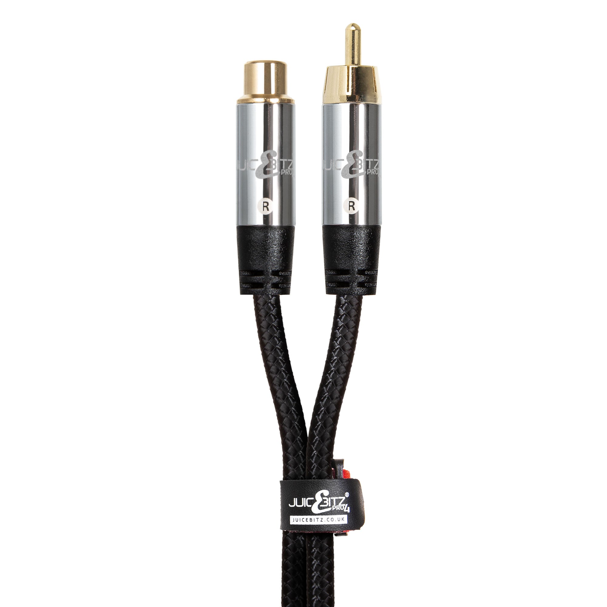 PRO Series Braided RCA Male to Female Phono Stereo Audio Component Cable - Pair