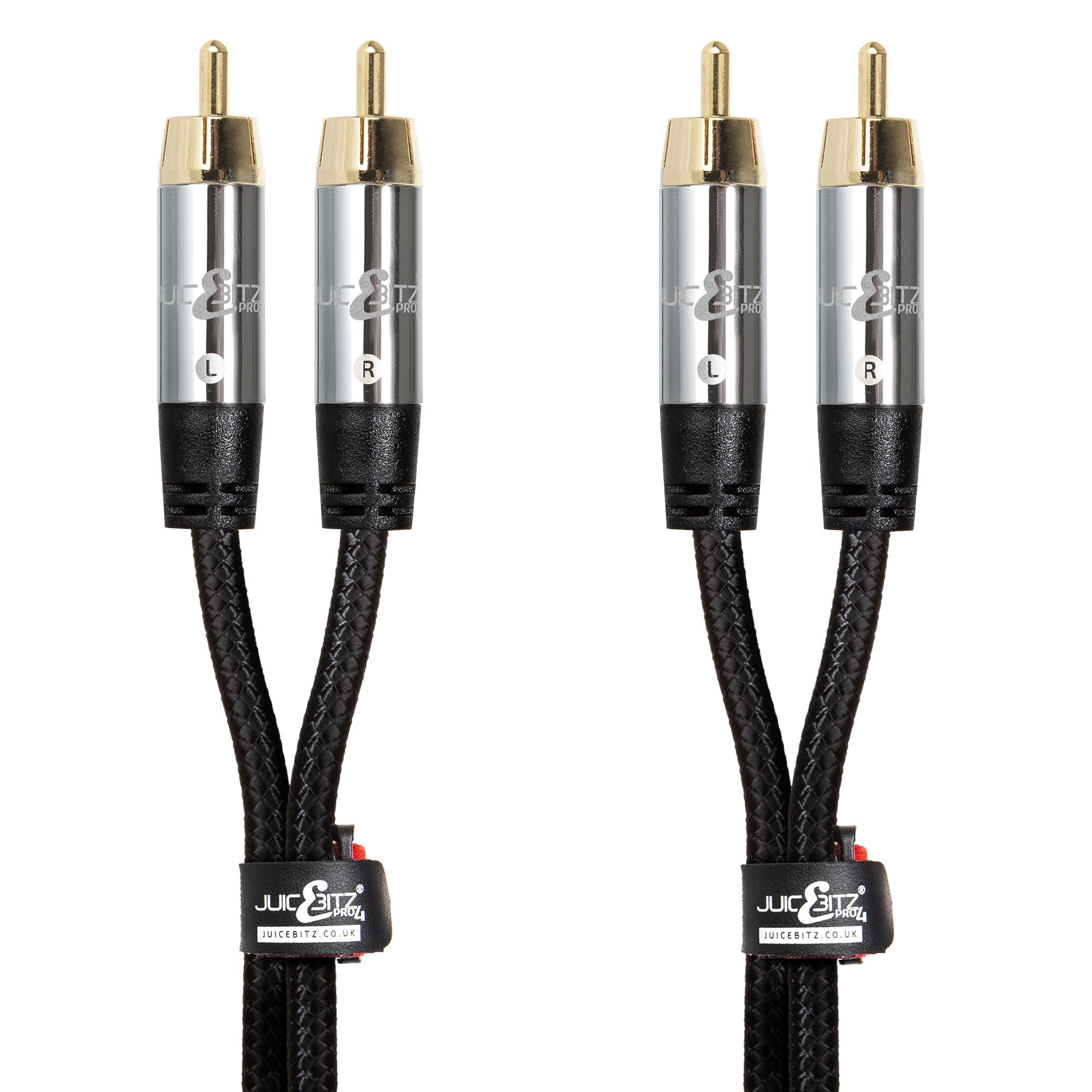 PRO Series Braided RCA Male to Male Phono Stereo Audio Component Cable - Pair