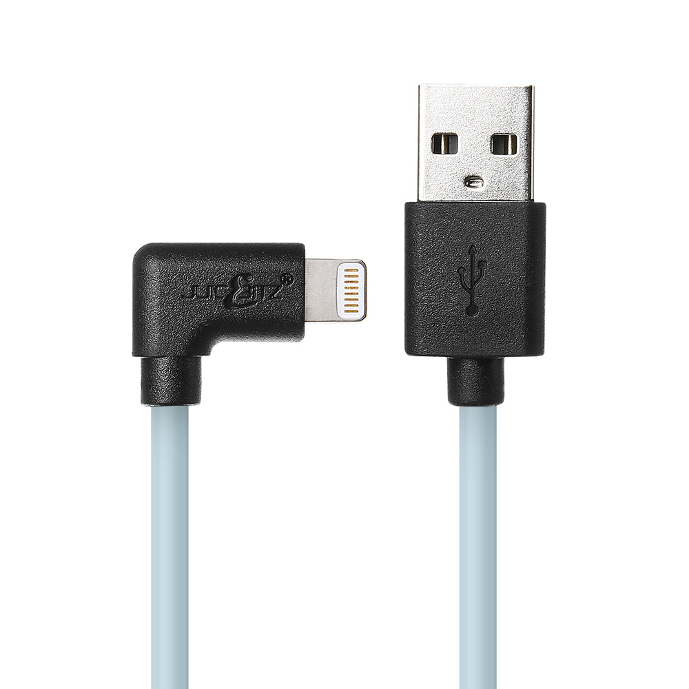 JuicEBitz Apple MFi Certified Angled iPhone Lightning Cable Blue
