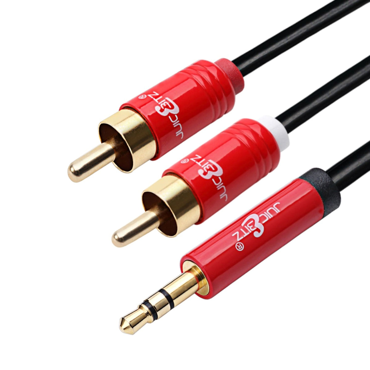 3.5mm Stereo Jack Plug to Twin RCA Male Shielded Phono Cable