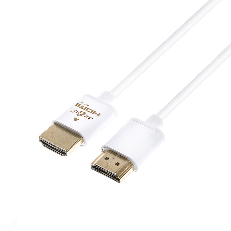 Slim HDMI 1.4 High Speed HDMI Cable with Ethernet, CEC, ARC, Full HD - White