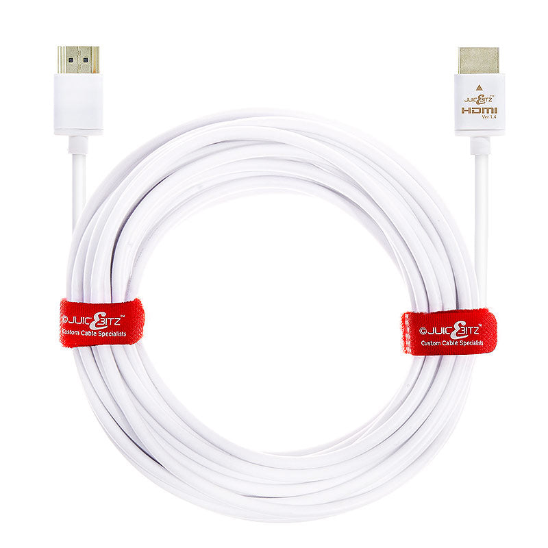 Slim HDMI 1.4 High Speed HDMI Cable with Ethernet, CEC, ARC, Full HD - White