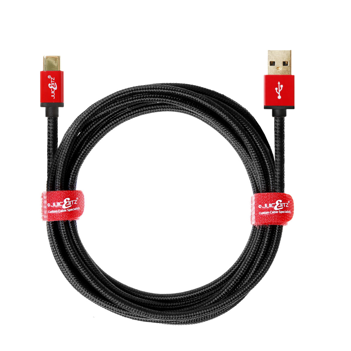 Premium Braided USB 2.0 Male to USB-C 3A Fast Charger Data Cable - Black