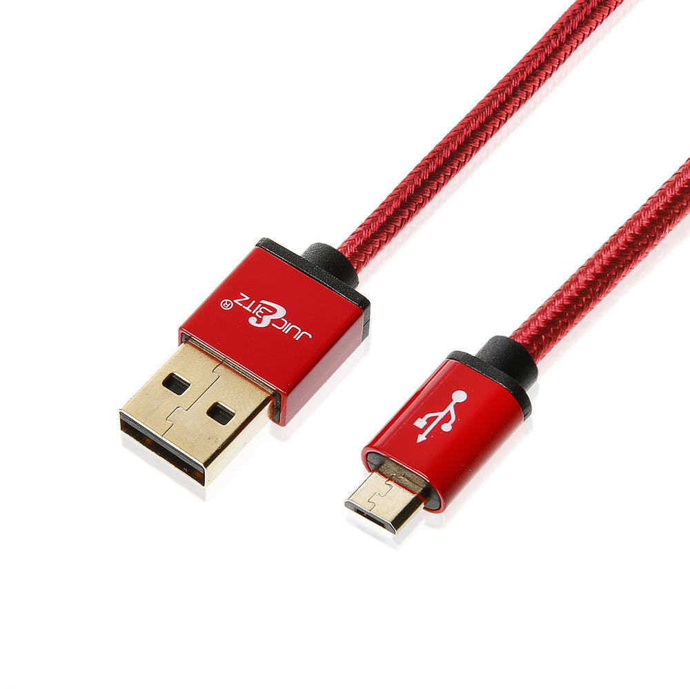 Premium Braided USB 2.0 to Micro-USB Fast Charger Cable Data Transfer Lead - Red