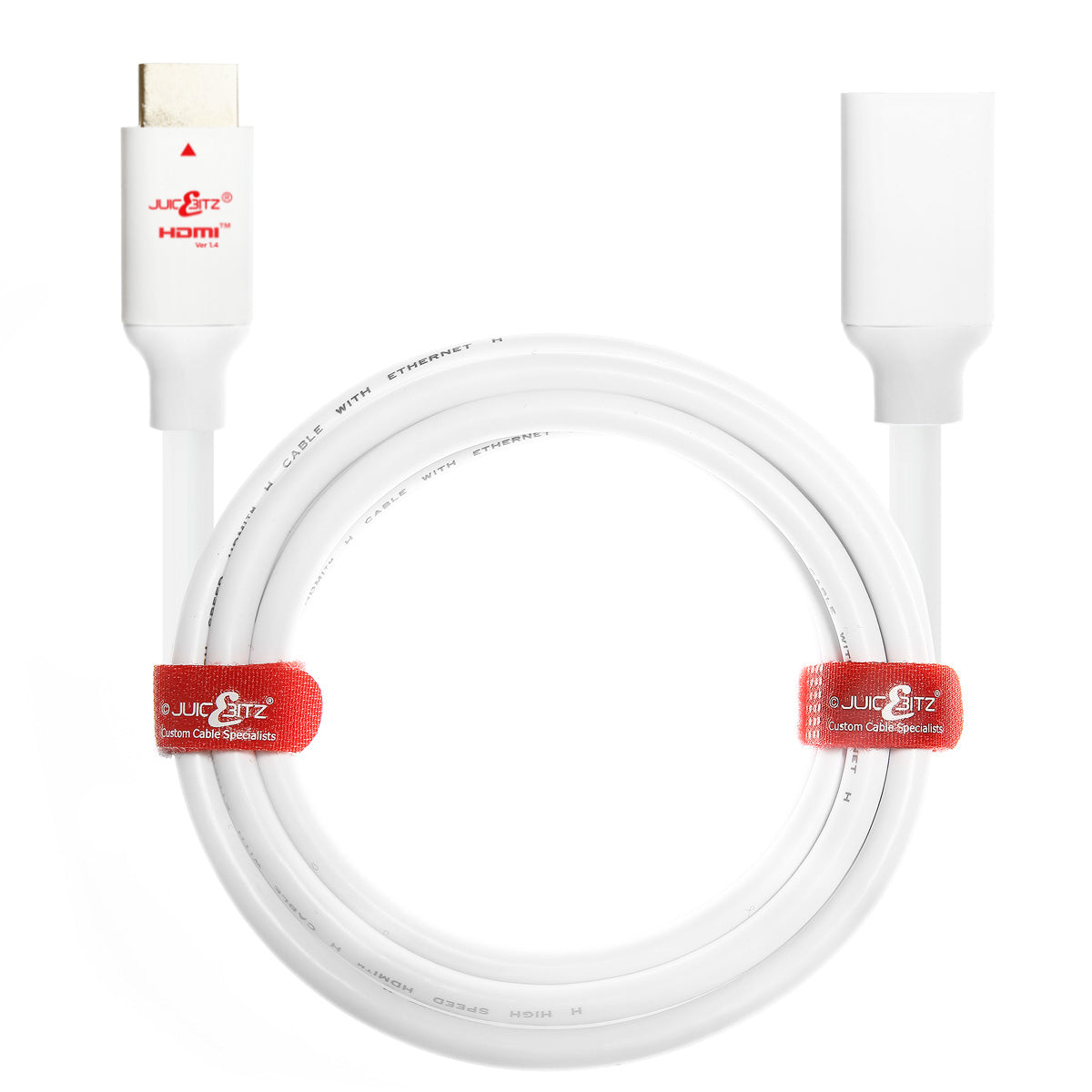 HDMI 1.4 Full HD Male to Female HDMI Extension Cable with Ethernet, CEC, ARC - White
