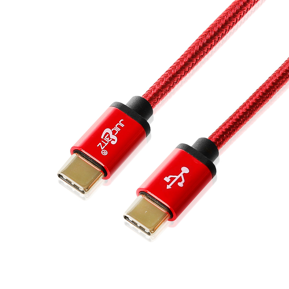 Braided USB-C to USB-C 3A Fast Charger Cable USB2.0 Data Transfer Lead - Red