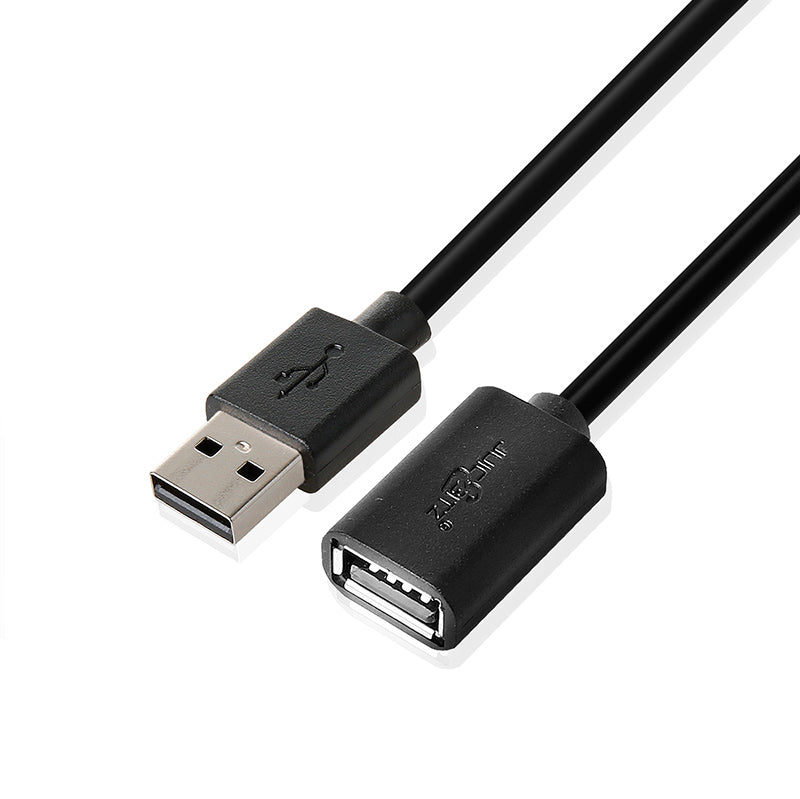 USB 2.0 Male to Female High Speed Extension Charging & Data Cable - Black