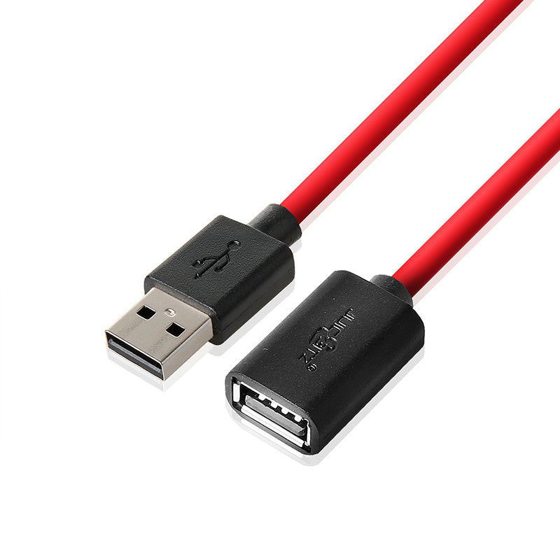 USB 2.0 Male to Female High Speed Extension Charging & Data Cable - Red