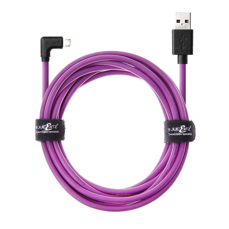 USB 2.0 Male to Angled Micro-USB Fast Charger Data Cable - Purple
