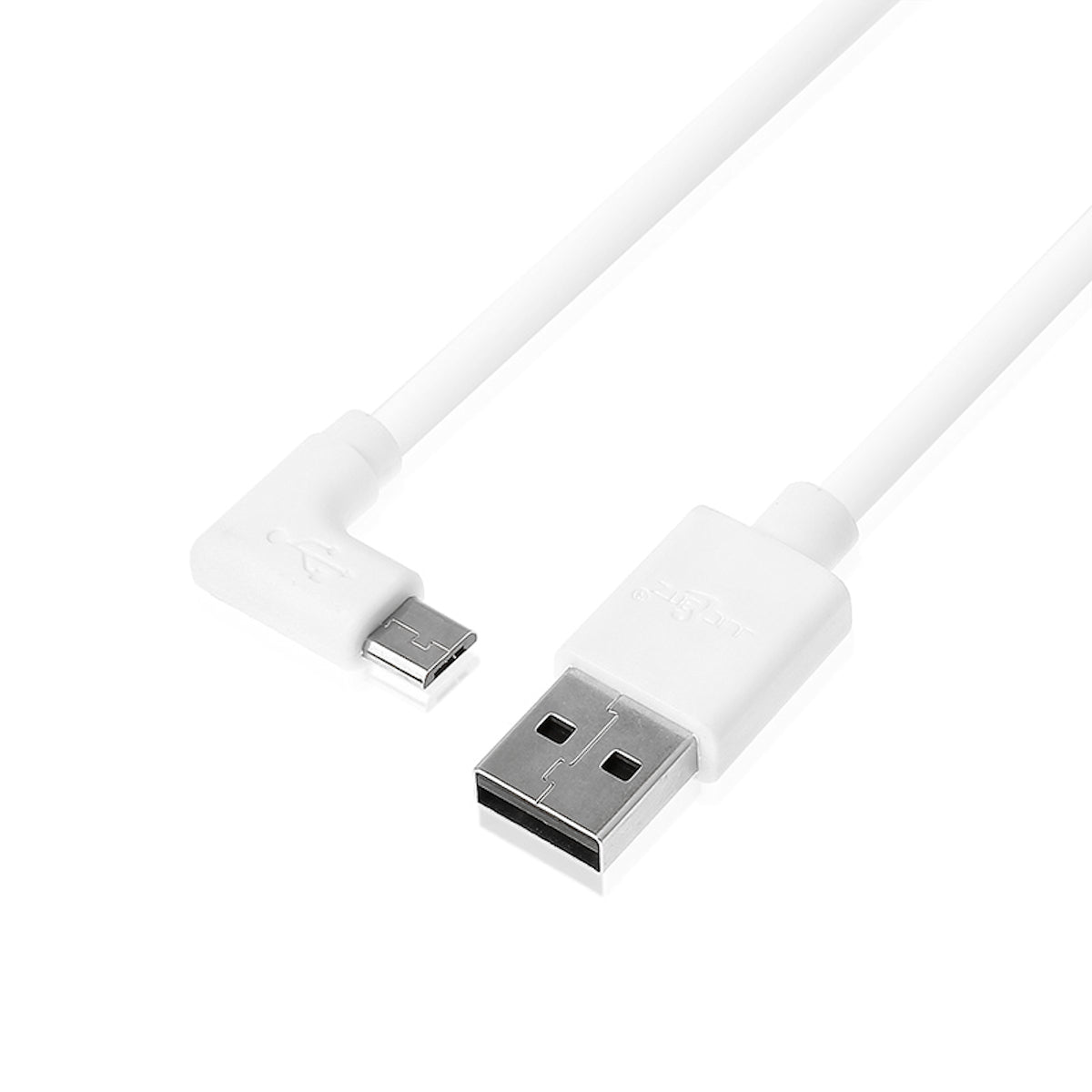 USB 2.0 Male to Angled Micro-USB Fast Charger Data Cable - White