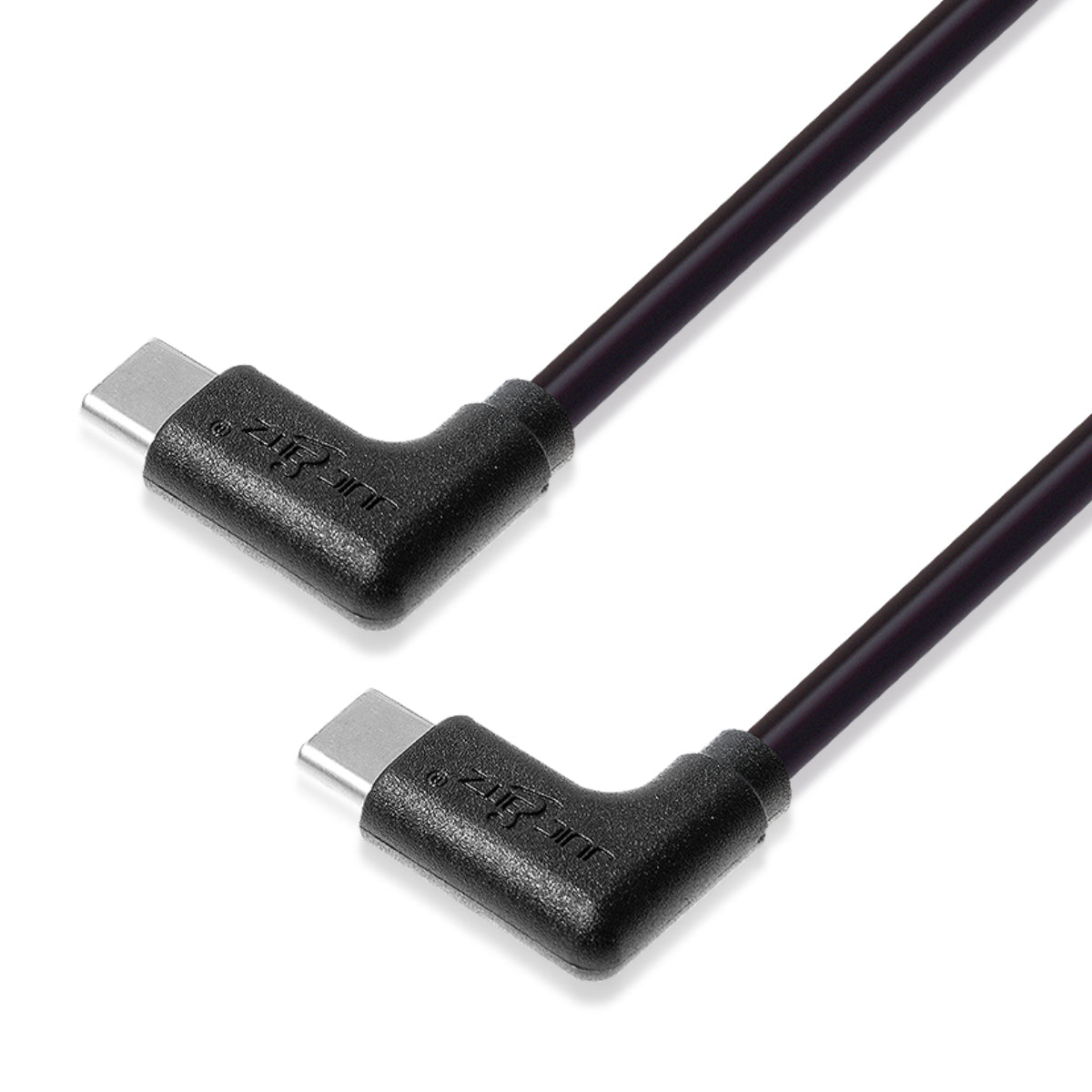 USB-C to USB-C Angled 3A Charger Cable USB 2.0 Data Transfer Lead - Black