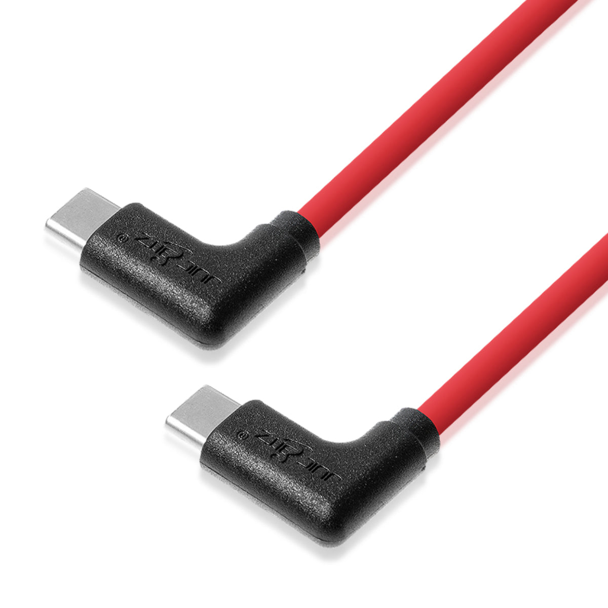 USB-C to USB-C Angled 3A Charger Cable USB 2.0 Data Transfer Lead - Red