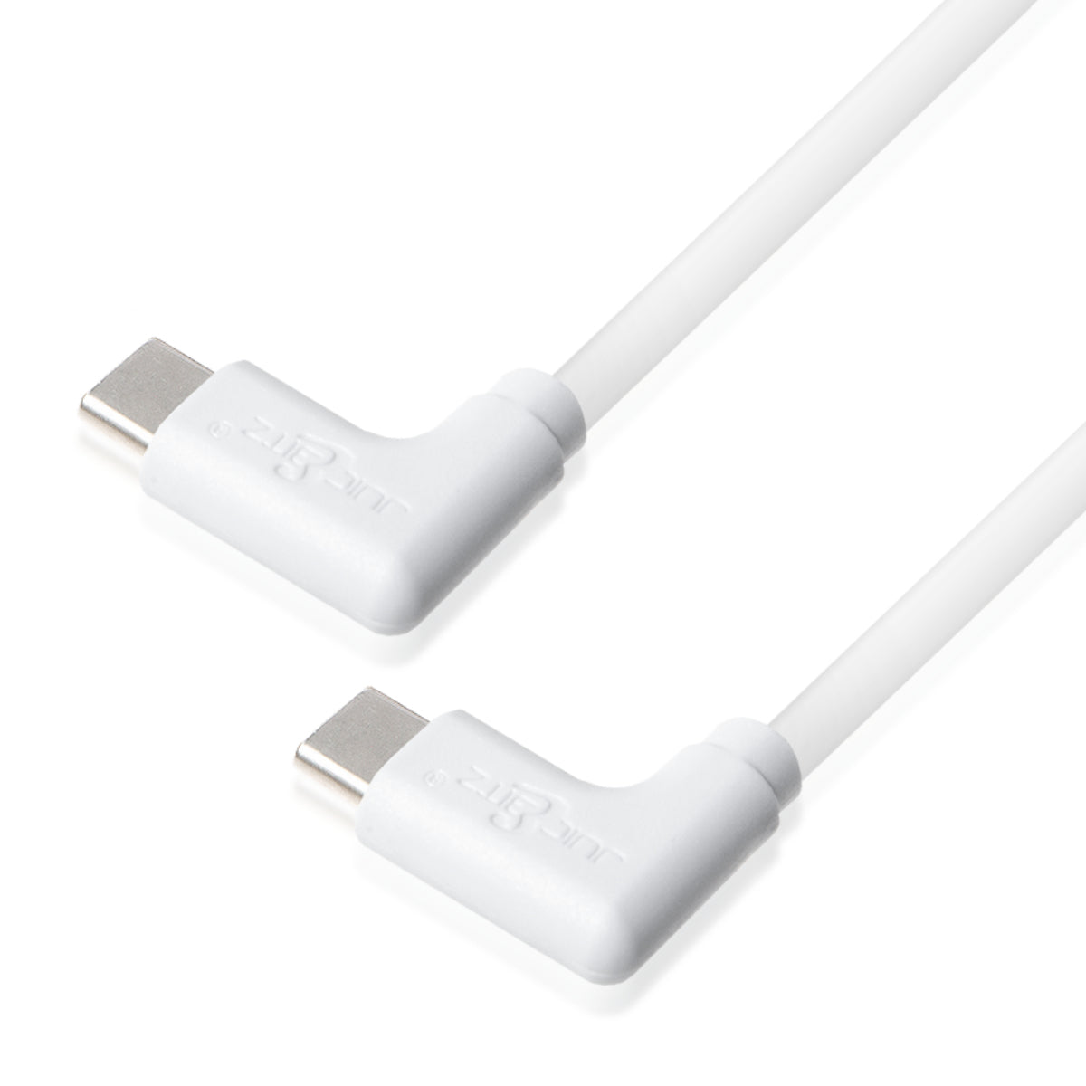USB-C to USB-C Angled 3A Charger Cable USB 2.0 Data Transfer Lead - White