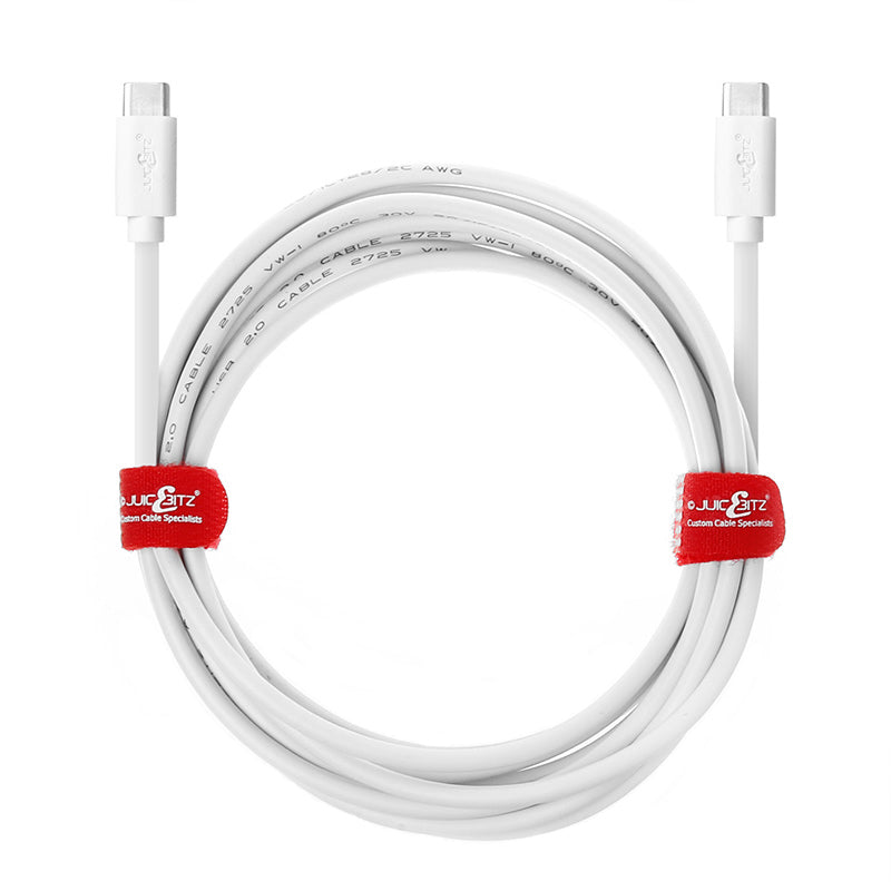 USB-C to USB-C 3A Charger Cable USB 2.0 Data Transfer Lead - White